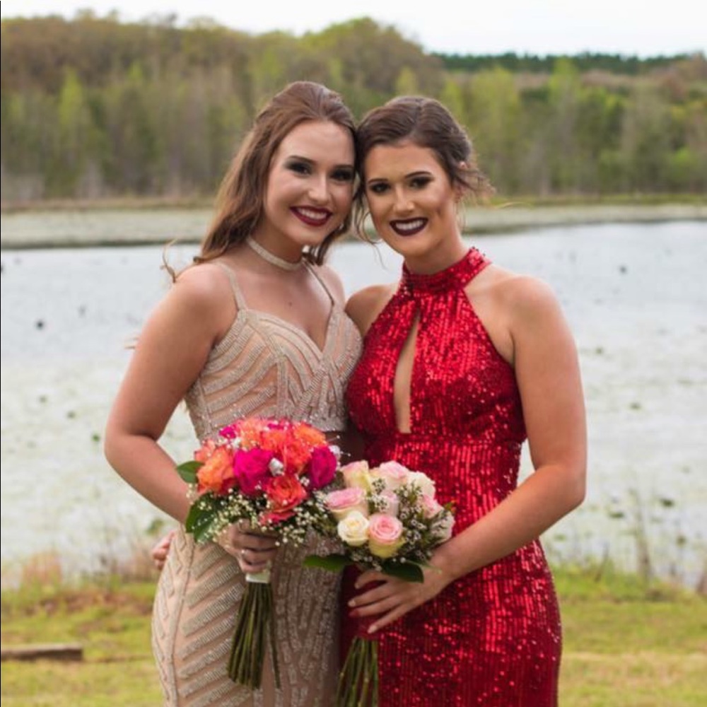 Red Sequin Sherri Hill Size 4